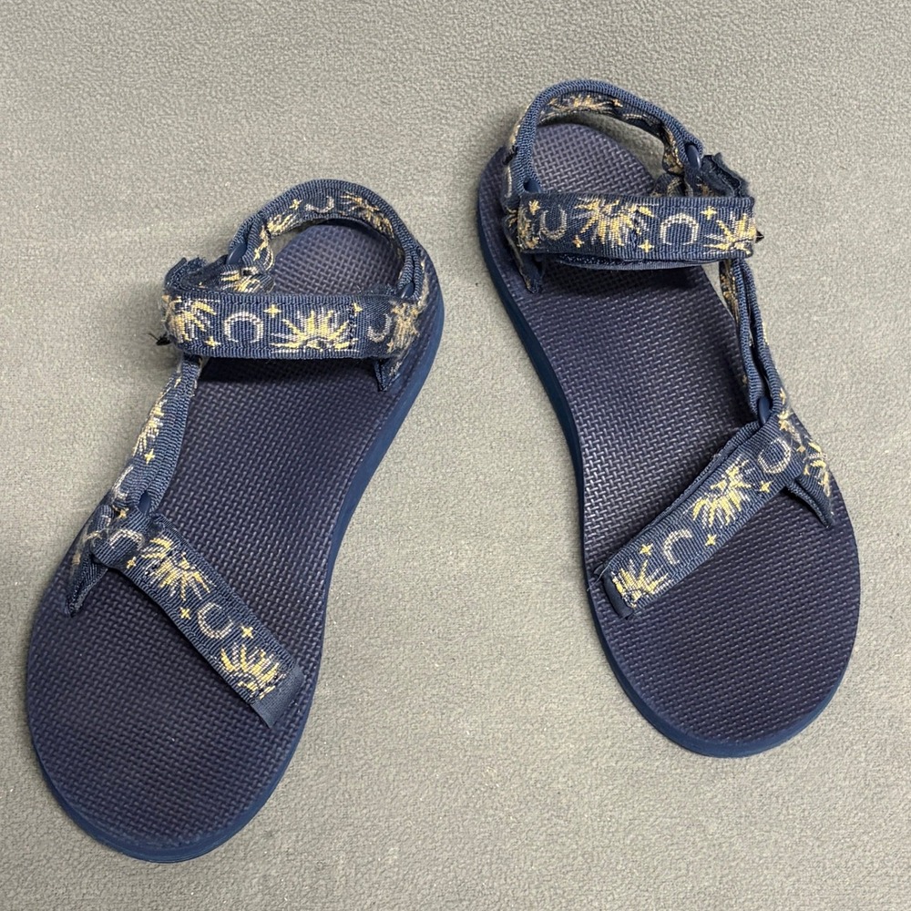Teva Original Universal Sandals Womens 9 Navy Blue Celestial Sun Moon